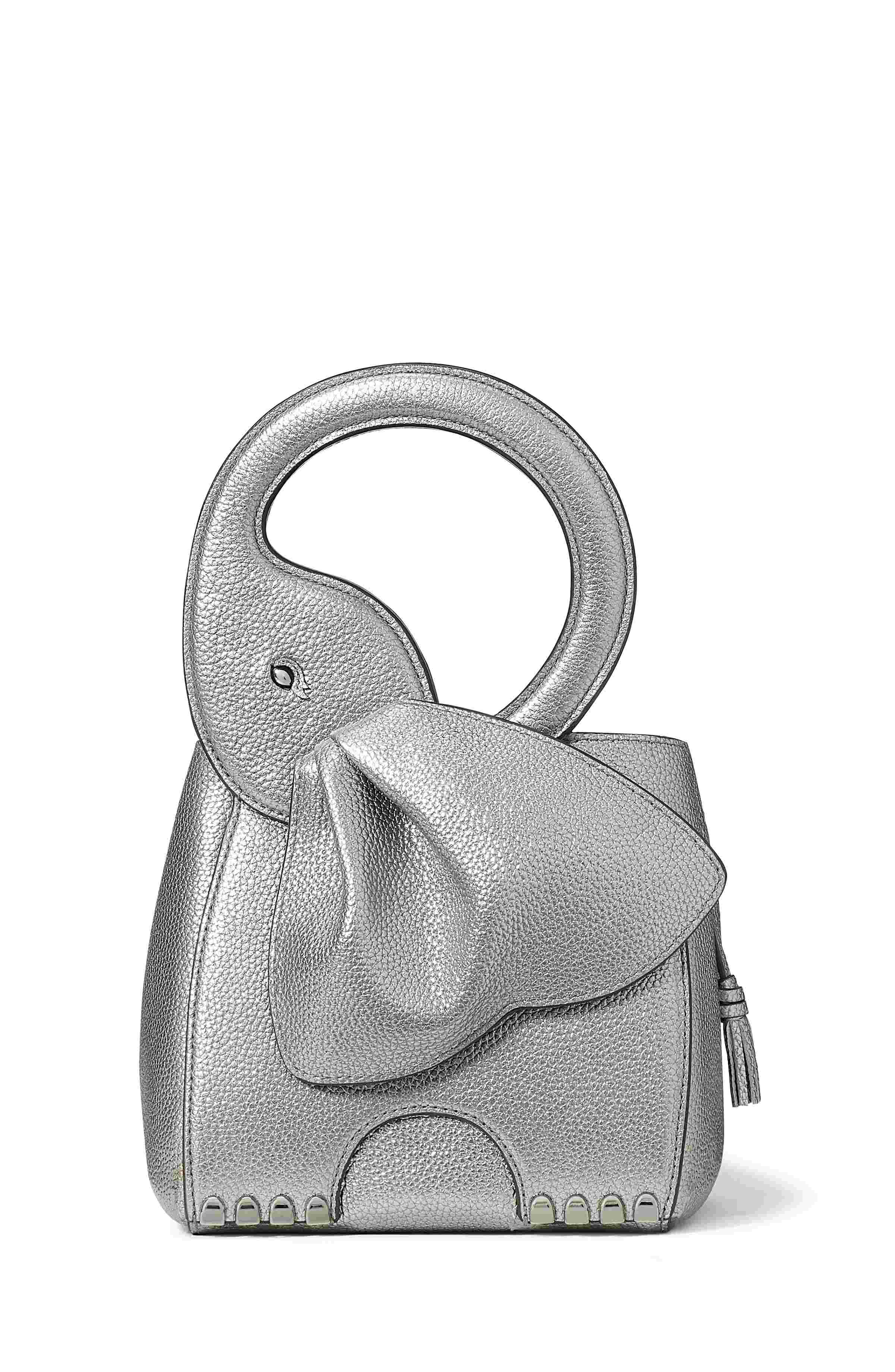 Ellie 銀色立體大象造型手提包