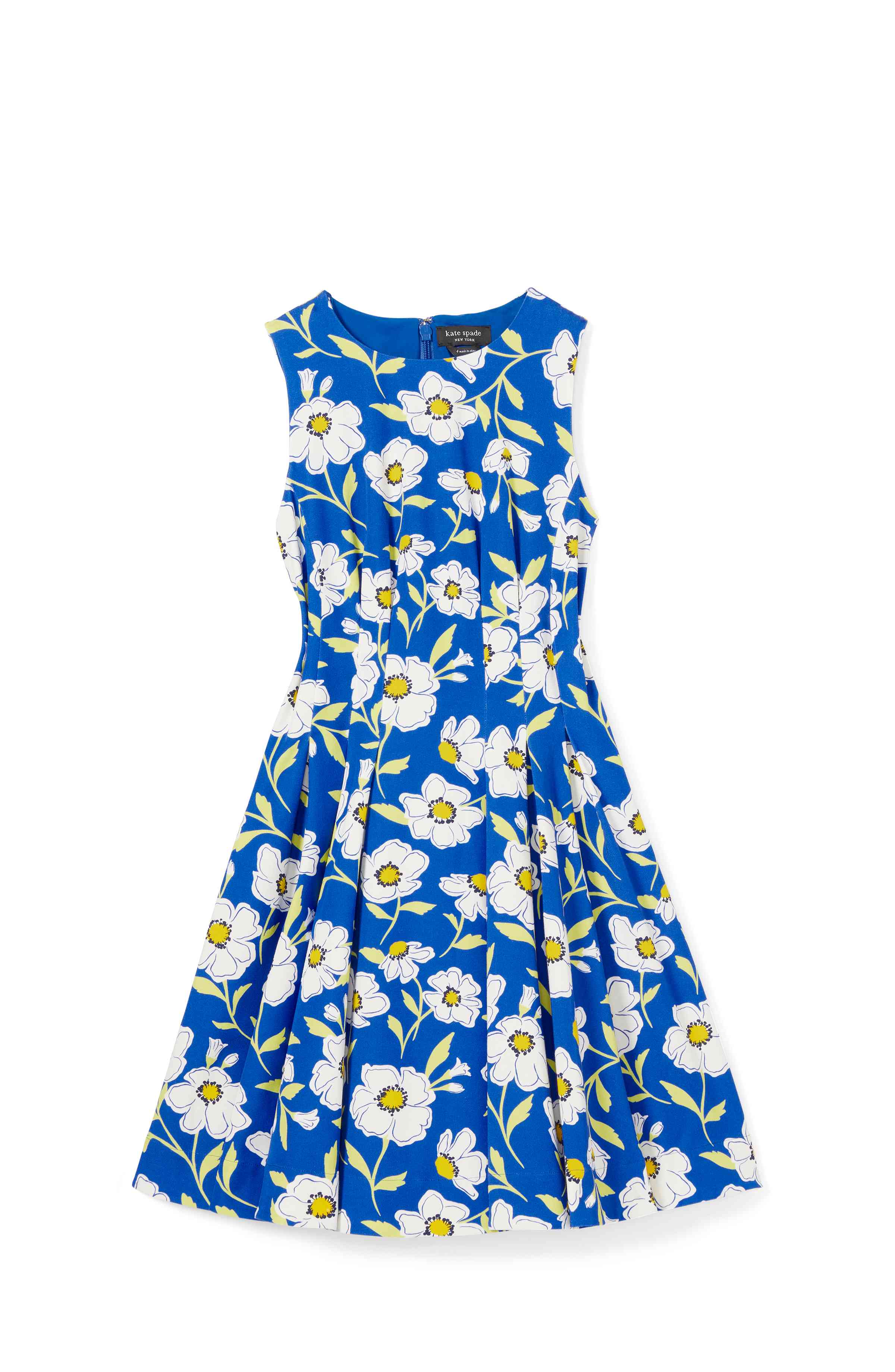 藍色太陽花印花連衣裙